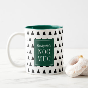 Caneca De Café Em Dois Tons Árvore Natal Preta, Personalizada