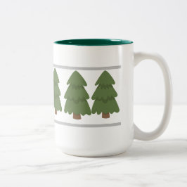 Caneca De Café Em Dois Tons Árvore Verde