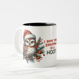 Caneca De Café Em Dois Tons As Corujas De Natal Espero Que O Seu Natal Seja Um