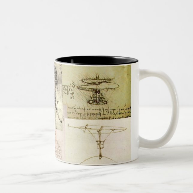 Caneca De Café Em Dois Tons As invenções de Davinci (Direita)