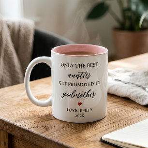 Caneca De Café Em Dois Tons As Melhores Tias São Promovidas a Madrinha