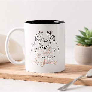 Caneca De Café Em Dois Tons As Meninas Podem Fazer Qualquer Coisa