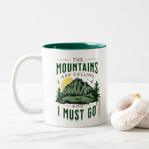 Caneca De Café Em Dois Tons As Montanhas Estão Ligando