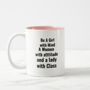 Caneca De Café Em Dois Tons As mulheres empoderam citar