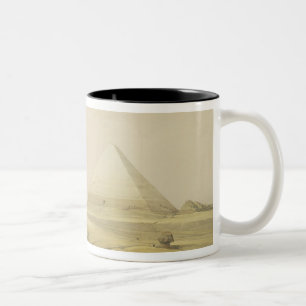 Caneca De Café Em Dois Tons As pirâmides de Giza, de "Egipto e de Nubia", Vol.