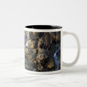 Caneca De Café Em Dois Tons As quedas da salmoura da rocha vulcânica deixam