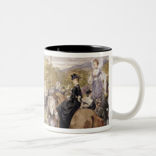 Caneca De Café Em Dois Tons As raças em Longchamp em 1874 (Direita)