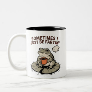 Caneca De Café Em Dois Tons Às vezes eu estou só soltando um sapo engraçado de