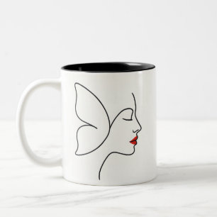 Caneca De Café Em Dois Tons Asas Emergentes - Retrato de cicatrização da borbo