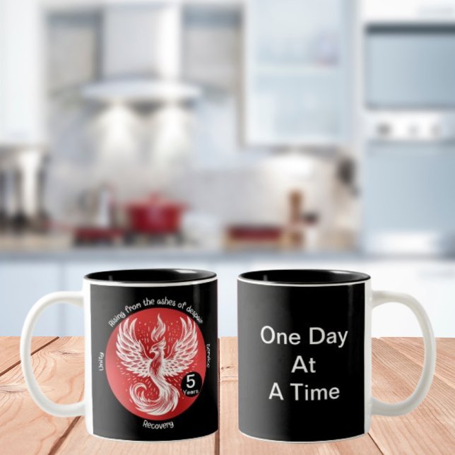 Caneca De Café Em Dois Tons Ascensão Phoenix - Etapa na Oferta de Recuperação (Criador carregado)