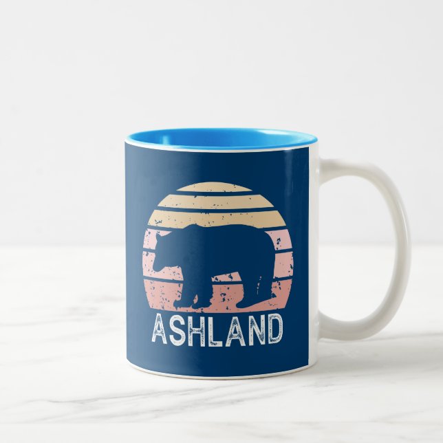 Caneca De Café Em Dois Tons Ashland Oregon Retro Bear (Direita)