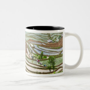 Caneca De Café Em Dois Tons Ásia, China, Yunnan, Jinping. Povos Yi nativos