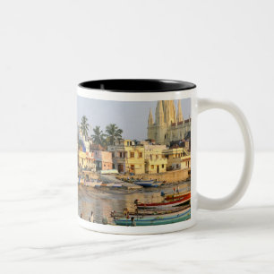Caneca De Café Em Dois Tons Ásia, Índia, Tamil Nadu, Kanniyakumari