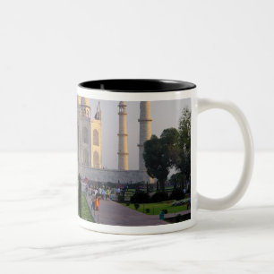 Caneca De Café Em Dois Tons Ásia, Índia, Uttar Pradesh, Agra. O Taj 3