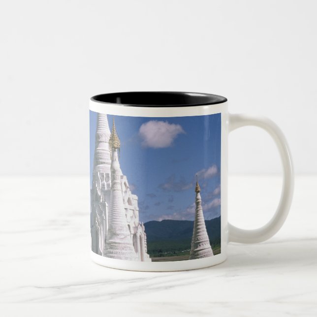 Caneca De Café Em Dois Tons Ásia, Mianmar, Lago Inle. Pagodes. 2 (Direita)
