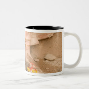 Caneca De Café Em Dois Tons Ásia Tailândia, Sukhothai, pés de Buda e