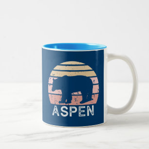 Caneca De Café Em Dois Tons Aspen Colorado Retro Bear
