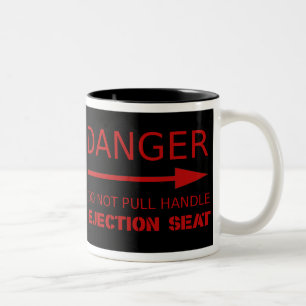 Caneca De Café Em Dois Tons Assento de ejeção do perigo