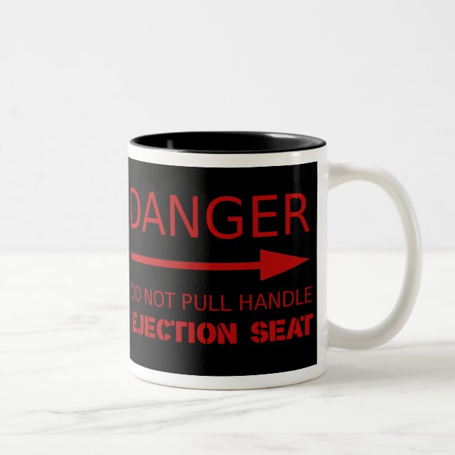 Caneca De Café Em Dois Tons Assento de ejeção do perigo (Direita)