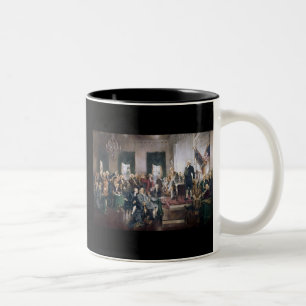 Caneca De Café Em Dois Tons Assinando a constituição dos E.U. por Christy