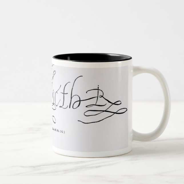 Caneca De Café Em Dois Tons Assinatura da rainha Elizabeth mim (Direita)