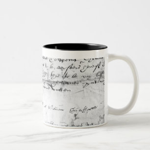 Caneca De Café Em Dois Tons Assinatura de William Shakespeare, 1616