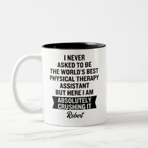 Caneca De Café Em Dois Tons Assistente de Fisioterapia Personalizado PTA Engra