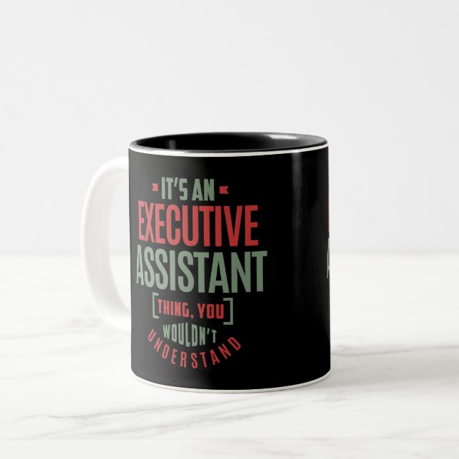 Caneca De Café Em Dois Tons Assistente executivo (Frente Esquerda)