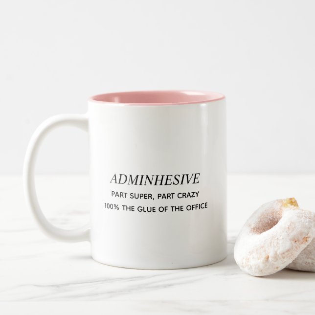 Caneca De Café Em Dois Tons Assistente Virtual Profissional Administrativo Div (Com Donut)