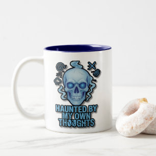 Caneca De Café Em Dois Tons Assombrado pelos meus próprios pensamentos - Fosco