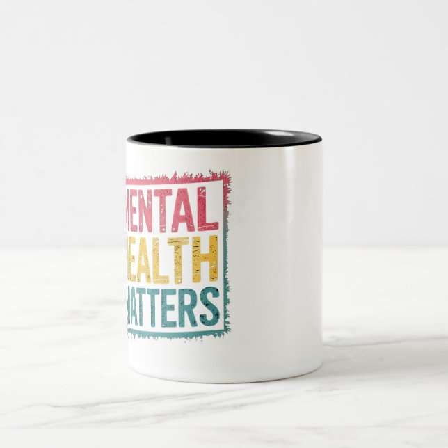 Caneca De Café Em Dois Tons Assuntos de Saúde Mental (Centro)