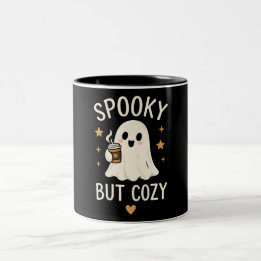 Caneca De Café Em Dois Tons Assustador Mas Aconchegante Fantasma Fofo Design d