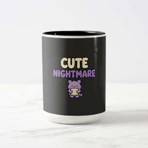 Caneca De Café Em Dois Tons Assustador Mas Engraçado - Presente Engraçado de H