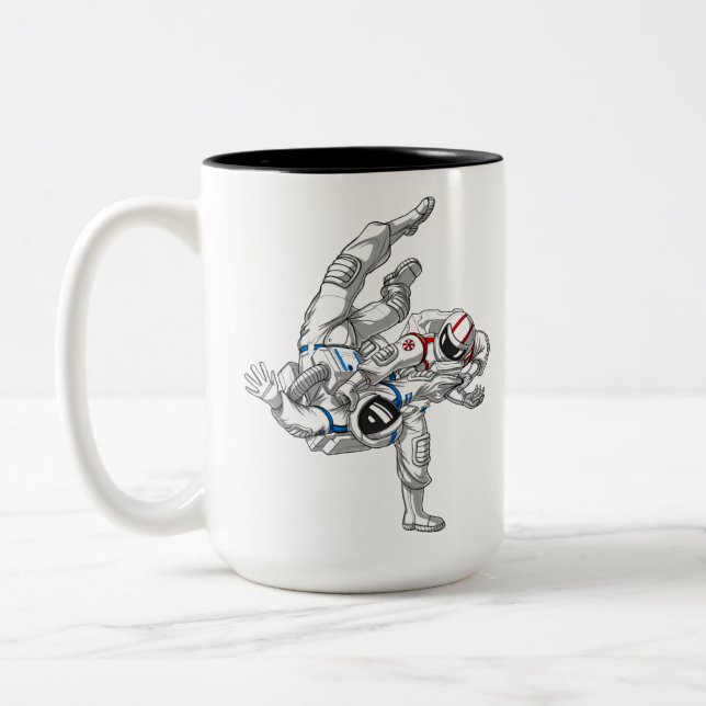 Caneca De Café Em Dois Tons Astronautas Jiu-Jitsu (Esquerda)