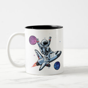 Caneca De Café Em Dois Tons astronautas nasa no ônibus espacial