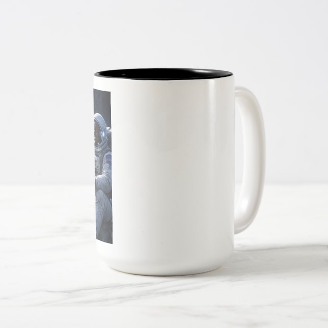 Caneca De Café Em Dois Tons Astronauts Having Some Coffee (Frente Esquerda)