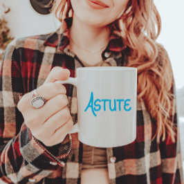 Caneca De Café Em Dois Tons Astute de vocabulário único azul