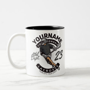 Caneca De Café Em Dois Tons Atacante de Equipe Esportiva de Lacrosse Personali