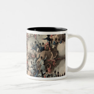 Caneca De Café Em Dois Tons Ataque de St. Sebastian, gravado por Thomas