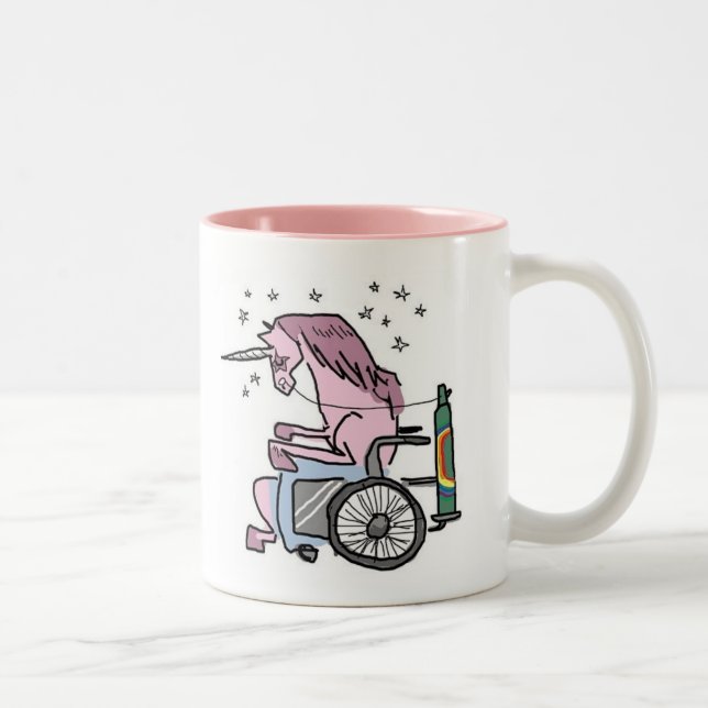 Caneca De Café Em Dois Tons Ataque do unicórnio do robô (Direita)