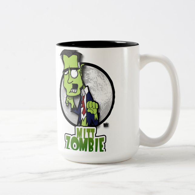 Caneca De Café Em Dois Tons Ataques do zombi da luva! (Direita)