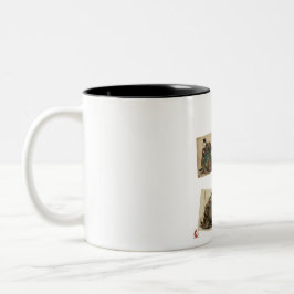Caneca De Café Em Dois Tons "Até as Patas de um Gato" Arte Japonesa de Gatos 