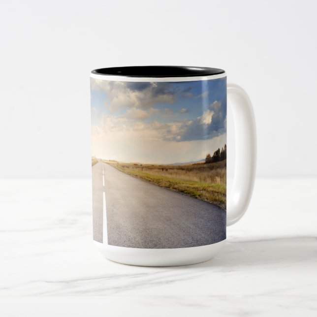 Caneca De Café Em Dois Tons Atingir a estrada (Frente Esquerda)
