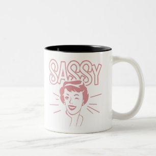 Caneca De Café Em Dois Tons Atitude da Retro-Sassy