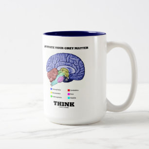 Caneca De Café Em Dois Tons Ative sua matéria cinzenta pensam (o cérebro