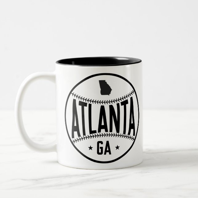 Caneca De Café Em Dois Tons Atlanta Baseball Themed (Esquerda)