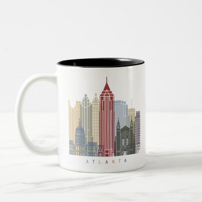 Caneca De Café Em Dois Tons Atlanta skyline poster (Esquerda)