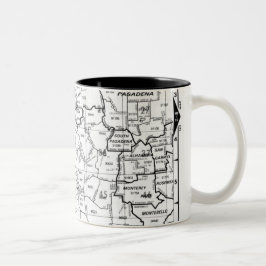 Caneca De Café Em Dois Tons Atlas da rua de Los Angeles County