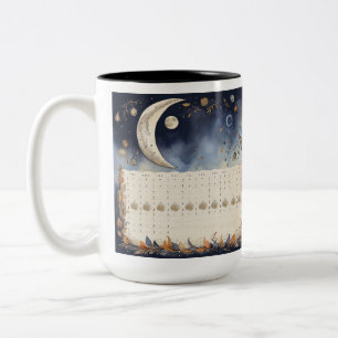 Caneca De Café Em Dois Tons Atlas de Fase da Lua eterno - Calend da Astronomia