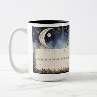 Caneca De Café Em Dois Tons Atlas de Fase da Lua eterno - Calend da Astronomia